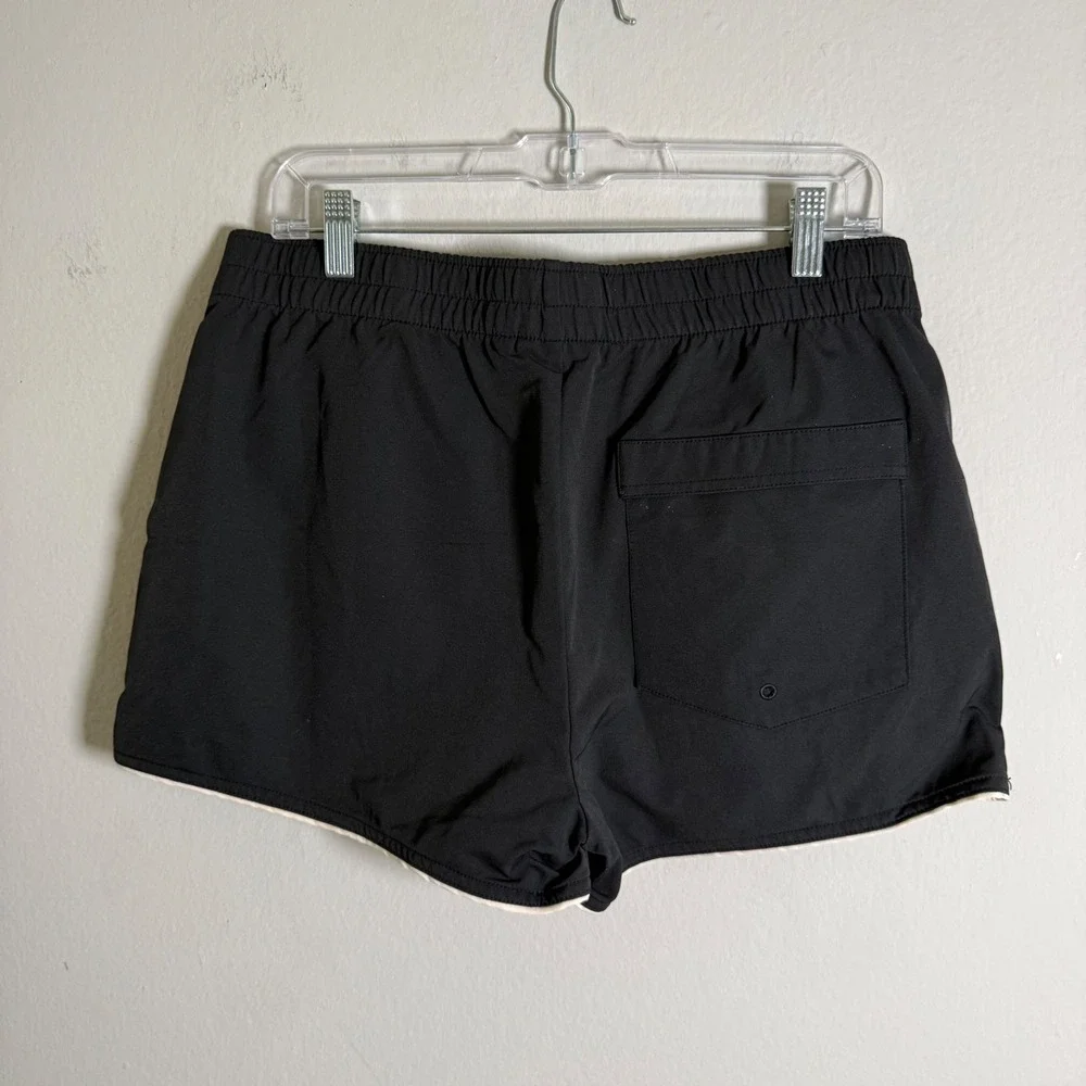 Hammies Santa Barbara Mens Black Retro Swim Trunks Shorts Size 34 Piping